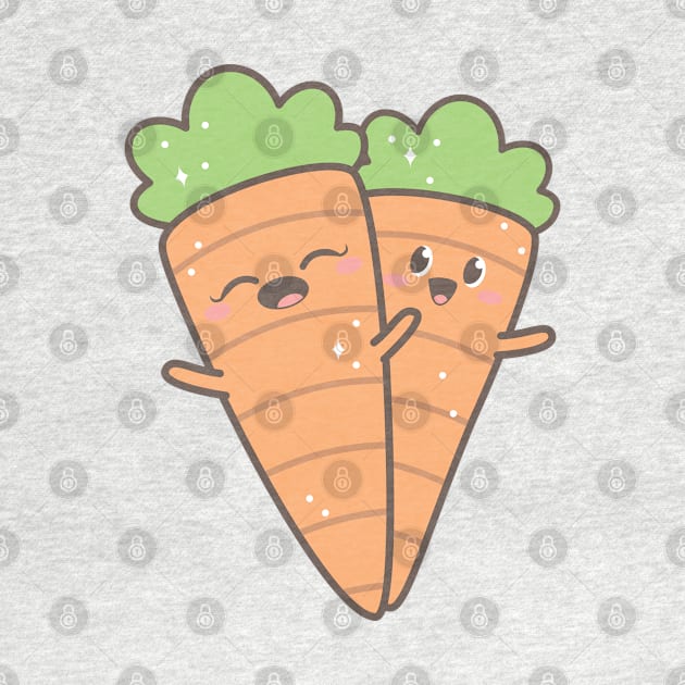 Cute Happy Kawaii Carrots by MedleyDesigns67